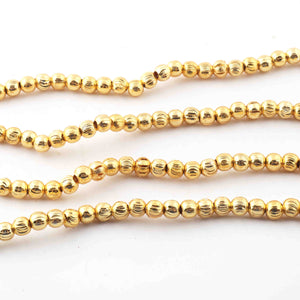 5 Strands Gold Plated Designer Copper Balls, Plain Copper Balls, Jewelry Making Supplies 6mm 7.5 inches Bulk Lot GPC572 - Tucson Beads