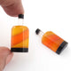 Matched Pairs Natural Orange Chalcedony ,Carnelian & Black Onyx Joined Smooth Bottle Shape Loose Gemstone  27mmx13mm-BG032 - Tucson Beads