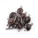 10 Pcs Smoky Quartz  Faceted Oxidize Sterling Silver Pear Drop Shape Connector Double Bali  18mmx7mm SS1082 - Tucson Beads