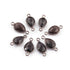 10 Pcs Smoky Quartz  Faceted Oxidize Sterling Silver Pear Drop Shape Connector Double Bali  18mmx7mm SS1082