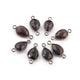 10 Pcs Smoky Quartz  Faceted Oxidize Sterling Silver Pear Drop Shape Connector Double Bali  18mmx7mm SS1082 - Tucson Beads