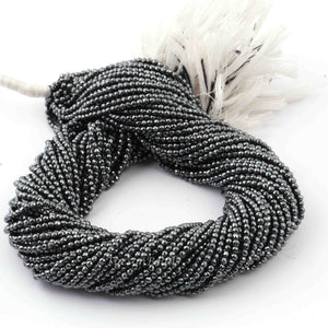 5 Long Strands Black Pyrite Faceted Rondelles Beads - Black Pyrite Roundles 2mm 13 Inches RB369 - Tucson Beads