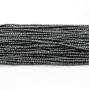 5 Long Strands Black Pyrite Faceted Rondelles Beads - Black Pyrite Roundles 2mm 13 Inches RB369 - Tucson Beads
