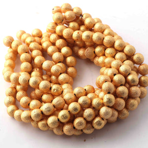 5 Strands Gold Plated Designer Copper Ball Beads, Casting Copper Beads, Jewelry Making Supplies 6mm-7mm 8inches GPC553 - Tucson Beads