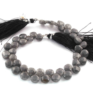 1  Long Strand Black Rutile  Smooth Briolettes - Heart Shape  Briolettes - 7mm-8mm- 8 Inches BR1148 - Tucson Beads