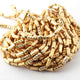 5 Strands Gold Plated Designer Copper Diamond cut Drum Beads, Jewelry Making Supplies 12mmx5mm 7 inches Bulk Lot GPC 377 - Tucson Beads