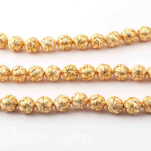1 Strand Gold Plated Designer Copper Half Cap, Casting Copper Beads, Jewelry Making Supplies 9mmx10mm 10 inches Bulk Lot GPC 280 - Tucson Beads