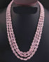 840 Ct. 3 Strands Of Genuine Morganite Necklace - Faceted Oval Beads - Rare & Natural Morganite Necklace - Stunning Elegant Necklace - SPB0022
