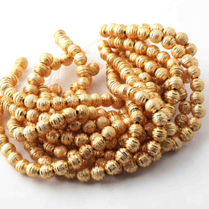 5 Strands 24k Gold Plated Copper Balls, Designer Beads, Casting Balls Jewelry Making Tools, 8mm, 8 Inches, gpc951 - Tucson Beads