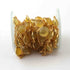 1 Feet Yellow Chalcedony Rosary Style Chain - Bezel Continuous connectors 24k Gold Plated Beaded Chain BD861