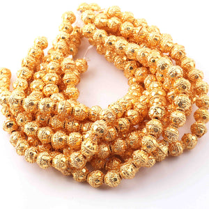 1 Strands Gold Plated Designer Copper Balls,Casting Copper Balls Beads,Jewelry Making Supplies 8mm 9  inches GPC388 - Tucson Beads