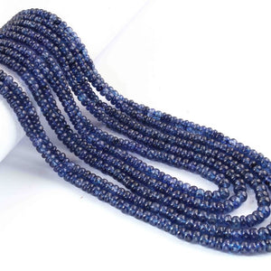 460. Ct 5 Strands Of Genuine Blue Sapphire Necklace - Smooth Rondelle Beads - Rare & Natural Sapphire Necklace - Stunning Elegant Necklace - SPB0160 - Tucson Beads