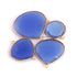 5 Pcs Mix Stone Faceted Assorted Shape 24k Gold Plated Connector/Pendant  -44mmx17mm-27mmx21mm-PC776