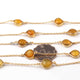 1 Feet Yellow Opal Heart Shape Connector Chain -  24k Gold Plated Bezel Continuous Connector Beaded Chain 19mmx11mm SC454 - Tucson Beads