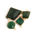 4 Pcs Beautiful Peridot 24k Gold Plated Faceted Assorted Fancy Shape Pendant/ Connector - 29mmx26mm-22mmx16mm PC767