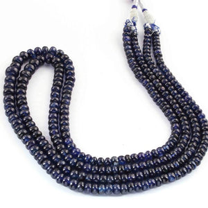 465. Ct 2 Strands Of Genuine Blue Sapphire Necklace - Smooth Rondelle Beads - Rare & Natural Sapphire Necklace - Stunning Elegant Necklace - SPB0159 - Tucson Beads