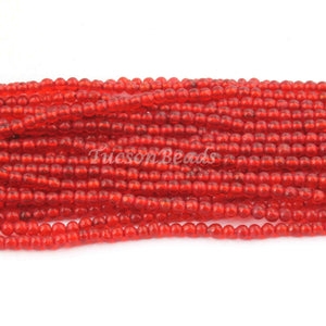 2  Strands Red Crystal Beads Faceted Rondelles Beads 3-4mm 15 Inches BR2060 - Tucson Beads