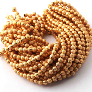 5 Strand Gold Plated Designer Copper Balls,Casting Copper Balls,Jewelry Making Supplies- 5 mm- 8 inches Bulk Lot GPC627 - Tucson Beads