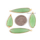 7 Pcs Green Chalcedony Faceted Assorted Shape 24k Gold Plated Pendant/Connector  - 51mmx12mm-35mmx13mm-PC768 - Tucson Beads