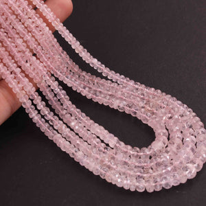 315.Ct 4 Strands Of Morganite Necklace - Faceted Rondelle Beads - Stunning Elegant Necklace - 2mm-5mm-17 inch SPB0142 - Tucson Beads