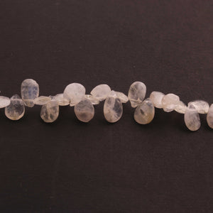 1 Strand White Rainbow Moonstone Faceted Briolettes - Pear Drop Beads Briolettes 7mmx5mm-11mmx6m 8 Inches BR196 - Tucson Beads