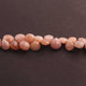 1 Strand Peach Moonstone Faceted Briolettes - Heart Gemstone Beads 7mmx7mm-9mmx8mm  8.5 Inches BR183 - Tucson Beads