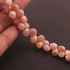 1 Strand Peach Moonstone Faceted Briolettes - Heart Gemstone Beads 7mmx7mm-9mmx8mm  8.5 Inches BR183