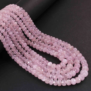 515.Ct 4 Strands Of Morganite Necklace - Faceted Rondelle Beads - Stunning Elegant Necklace -3mm-7mm-20 inch SPB0143 - Tucson Beads