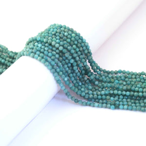 3 Long Strands Amazonite Faceted Ball Beads , Amazonite Rondelles,Small Beads,Round Beads 4mm 13.5 Inch RB375 - Tucson Beads