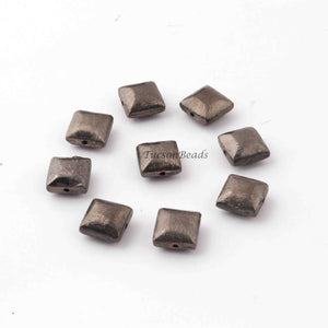 2 Strands AAA Quality Rectangle Scratch Bar Beads, Black Copper Beads - Rectangle Scratch Bar Beads 10mm 8 inche GPC268 - Tucson Beads