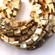 1 Strands Gold Plated Designer Copper Square Shape Beads,diamond cut Copper Beads,Jewelry Making Supplies 8mmX8mm 17 inches BulkLot GPC581 - Tucson Beads