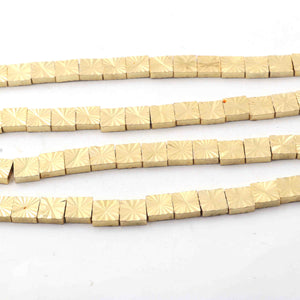 1 Strands Gold Plated Designer Copper Square Shape Beads,diamond cut Copper Beads,Jewelry Making Supplies 8mmX8mm 17 inches BulkLot GPC581 - Tucson Beads