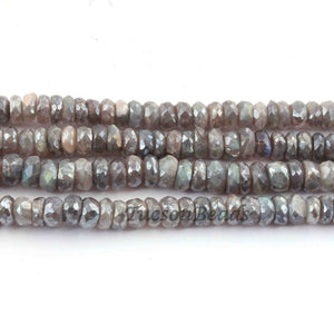 1 Strand Shaded Grey Silverite Faceted Briolettes Beads 8-9mm 13 Inches BR2015 - Tucson Beads