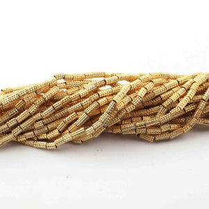 5 Strands Designer Tube Beads 24k Gold Plated Copper 8mmx7mm-15mmx10mm 9 inches Strand GPC283 - Tucson Beads