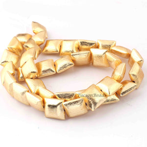 1 Strands Gold Plated Designer Copper Rectangle Scratch Bar Shape Beads,Jewelry Making 12mm 8.5 inches BulkLot GPC259 - Tucson Beads
