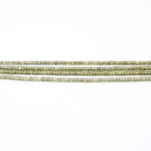 5 Strands Green Zircon 3mm Gemstone Rondelles - Gemstone beads, Rondel beads, jewelry making supplies 12.5 inch long RB376 - Tucson Beads