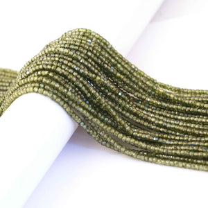 5 Strands Green Zircon 3mm Gemstone Rondelles - Gemstone beads, Rondel beads, jewelry making supplies 12.5 inch long RB376 - Tucson Beads