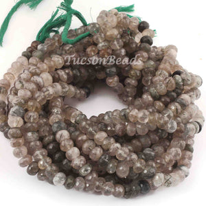 1 Strand Black Rutile Beads Faceted Rondelles Beads 9mm-11mm 13 Inches BR2037 - Tucson Beads