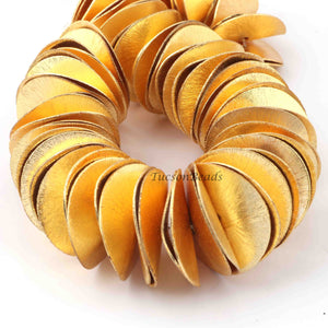 1 Strand 24k Gold Plated Copper Wave Disc Beads, Chips Beads, Copper Potato Chips, Jewelry Making Tools, 28mm, GPC162 - Tucson Beads
