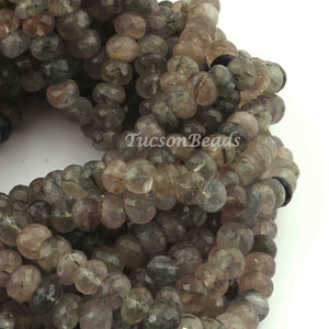 1 Strand Black Rutile Beads Faceted Rondelles Beads 9mm-11mm 13 Inches BR2037 - Tucson Beads