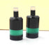 Matched Pairs Natural Black Onyx , Green Onyx Joined Smooth Bottle Shape Loose Gemstone  27mmx11mm-BG034
