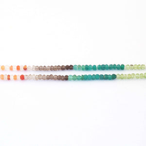 5 Strands Excellent Quality Multi Stone Faceted Rondelles - Mix Stone Roundles Beads 3.5mm 13 Inches RB329 - Tucson Beads