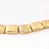 8 Pcs Rectangle Scratch Bar Beads  24K Gold Plated on Copper - Rectangle Scratch Bar Beads 32x19mm 9 inche Str GPC438