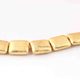8 Pcs Rectangle Scratch Bar Beads  24K Gold Plated on Copper - Rectangle Scratch Bar Beads 32x19mm 9 inche Str GPC438 - Tucson Beads