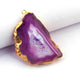 1  Pcs Purple Druzzy Geode Raw Drusy Agate Slice Pendant - Electroplated Gold Druzy Pendant 75mmx45mm  DRZ241 - Tucson Beads