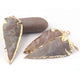 3 Pcs Brown  Jasper Arrowhead  24k Gold  Plated Charm Pendant -  Electroplated With Gold Edge 89mmX35mm - AR132 - Tucson Beads