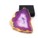 1  Pcs Purple Druzzy Geode Raw Drusy Agate Slice Pendant - Electroplated Gold Druzy Pendant 75mmx45mm  DRZ241 - Tucson Beads