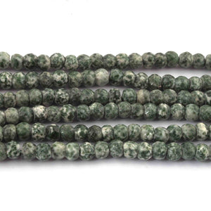 1 Strand Shaded green jasper Faceted Rondelles - Roundel Beads 8mm 8 Inches BR2046 - Tucson Beads