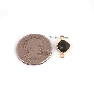 36 Pcs Black Agate Faceted Assorted Shape 24k Gold Plated Connector - Black Agate Assorted 17mmx10mm PC783 - Tucson Beads