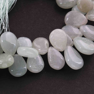 1  Long Strand Prahnite Smooth Briolettes - Pear Shape Briolettes -10mmx9mm-23mmx17mm -10 Inches BR2316 - Tucson Beads